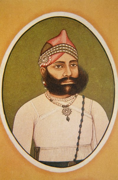 Retrato del maharajá Fateh Singh, Udaipur, Rajastán, India de School Indian