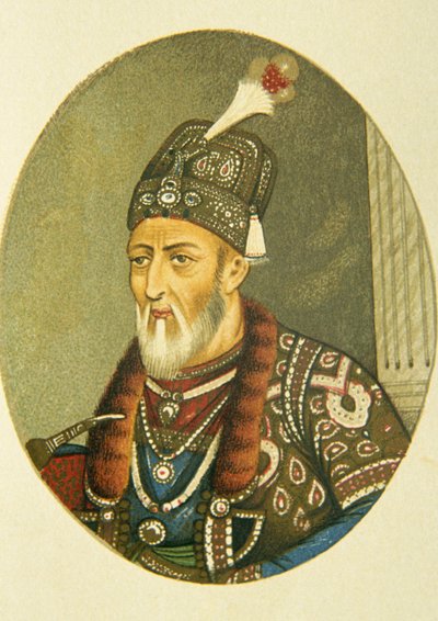 Retrato del emperador mogol Bahadur Shah Ii, India de School Indian