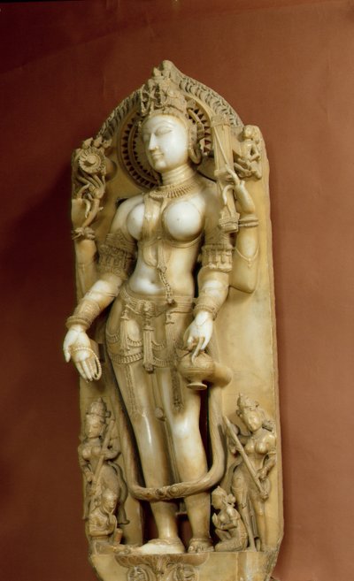 Sarasvati, la diosa del aprendizaje, Pallu, Rajastán, dinastía Chauhan de School Indian