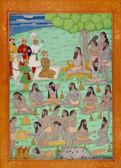 Corte del soberano y gurú del Shah Alem. Miniaturas indias y persas en “Historia de la India desde Tamertante hasta Orangreyb” de Niccolo Manucci (1638-1717). BN, París de School Indian