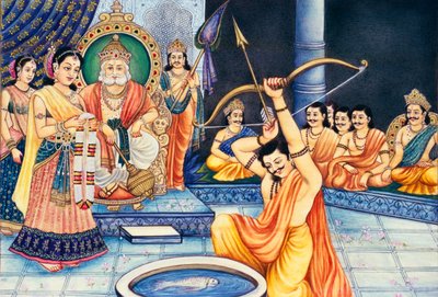 Swayamvar Pintura en miniatura sobre marfil de School Indian