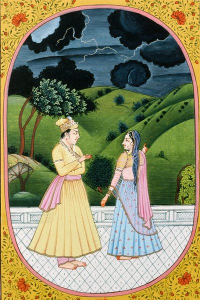 Calendario anual Cuadro y pintura para un mes hindú Bhadon, India de School Indian