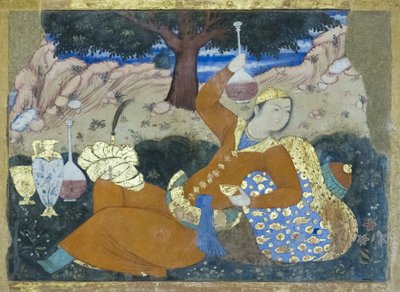 Fresco del palacio Chehel Sotoun, Isfahán, Irán de School Iranian