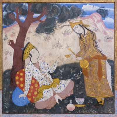 Fresco del palacio Chehel Sotoun, Isfahán, Irán de School Iranian