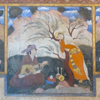 Fresco del palacio Chehel Sotoun, Isfahán, Irán de School Iranian