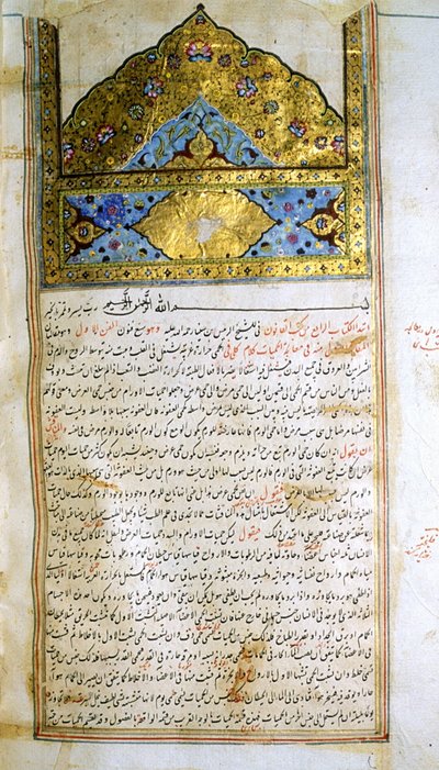 Página de El canon de la medicina (al-Qānūn fī aṭ-Ṭibb) de Avicena. de School Iranian