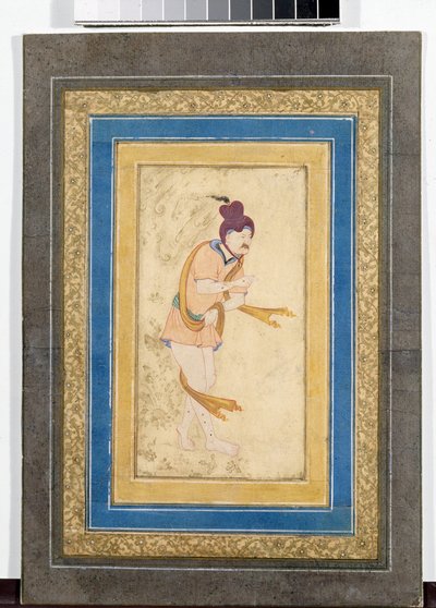 Retrato de un maestro iraní Derviche - Miniatura pintada, acuarela, gouache y oro sobre cartón (14,8x7,9 cm), principios del siglo XVII - State Hermitage, San Petersburgo (Rusia) de School Iranian