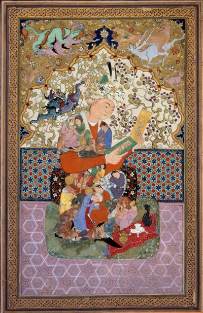 El lector. Pintura de Irán de School Iranian