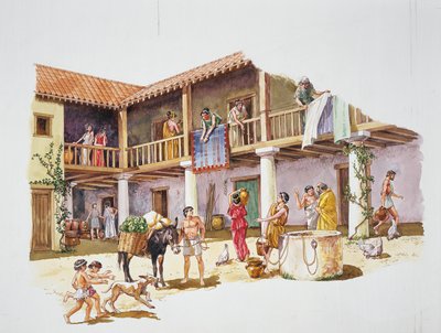 Atenas antigua - reconstrucción de una casa de School Italian