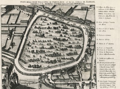 Antiguo diseño de Prato della Valle, la plaza más grande de Padua, Italia de School Italian