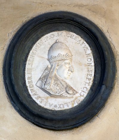 Medallón en bajorrelieve del Papa Alejandro III de School Italian