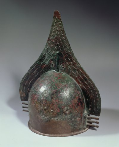 Casco de bronce, período villanoviano, segunda mitad del siglo VIII a.C. de School Italian