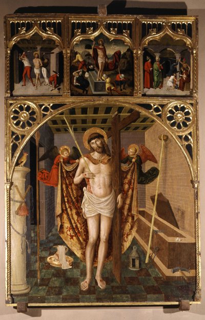 Cristo en el martirio - Retablo de la escuela de Bréa, Iglesia de Santa Magdalena, Biot de School Italian