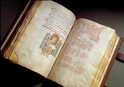 Evangelio. Códice del monasterio de Farfa. (Ms. E 16 folios 149v. 150r.) Roma, Biblioteca Vallicelliana de School Italian