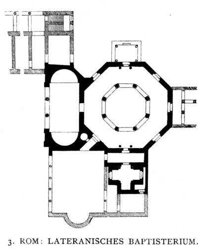 Plano del Baptisterio de Letrán, Roma de School Italian