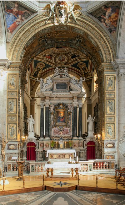 Vista interior de la Basílica de Santa Maria del Popolo (Vista interior de la iglesia de Santa Maria del Popolo) siglos XV al XVII Roma, Italia de School Italian