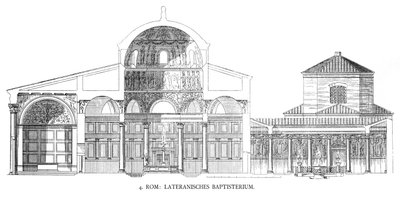 Planos del Baptisterio de Letrán (litografía) de School Italian