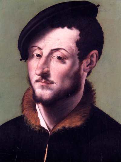 Retrato de hombre (óleo sobre panel de álamo) de School Italian