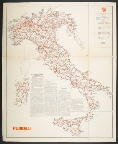Mapa de carreteras de Italia, 