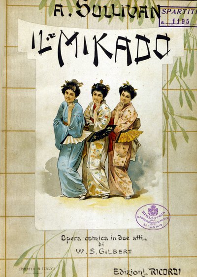Partitura de "Mikado" de Gilbert y Sullivan. Bibl. del Conservatorio de Música, Milán de School Italian