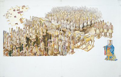 Ejército de Terracota en la tumba del Emperador Qin Shi Huang de School Italian