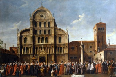Venecia. Visita del Dogo a San Zacarías para la Fiesta de Pascua. Venecia, Pinacoteca Querini - Stampalia de School Italian