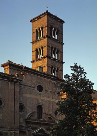 Vista de la iglesia de San Sisto Vecchio, siglos V-XII de School Italian