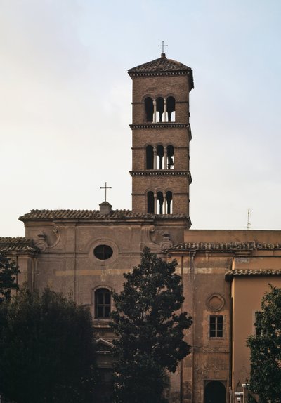 Vista de la iglesia de San Sisto Vecchio, siglos V-XII de School Italian