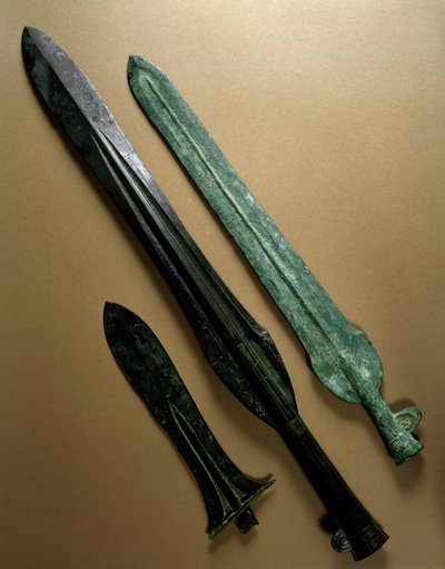 Puntas de lanza de bronce, período Yayoi (300 a.C.) de Japanese School