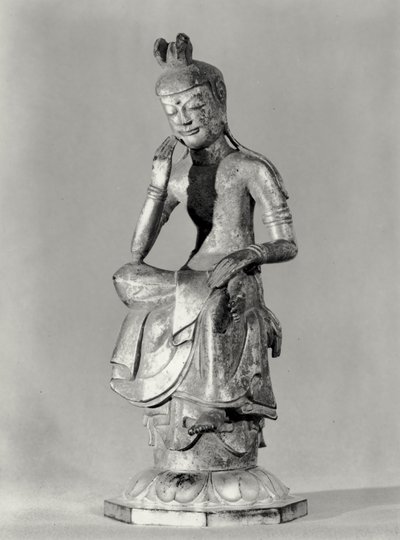 Bodhisattva sentado en una pose meditativa, c.645-794 de Japanese School