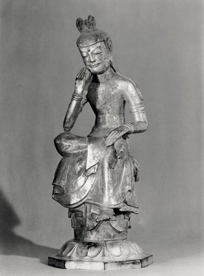 Bodhisattva sentado en una pose meditativa, c.645-794 de Japanese School