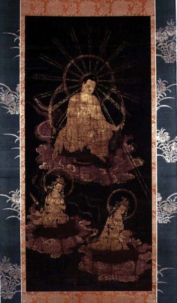 Buda y Bodhisattvas, período Muromachi (1393-1573) de School Japanese