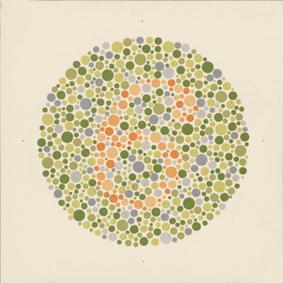 Test de color de Ishihara para detectar el daltonismo. (litografía en color) de School Japanese