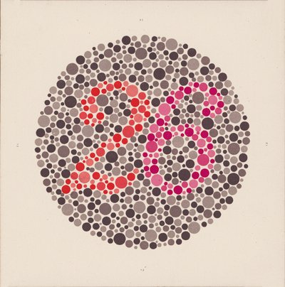 Test de color de Ishihara para detectar el daltonismo. (litografía en color) de School Japanese