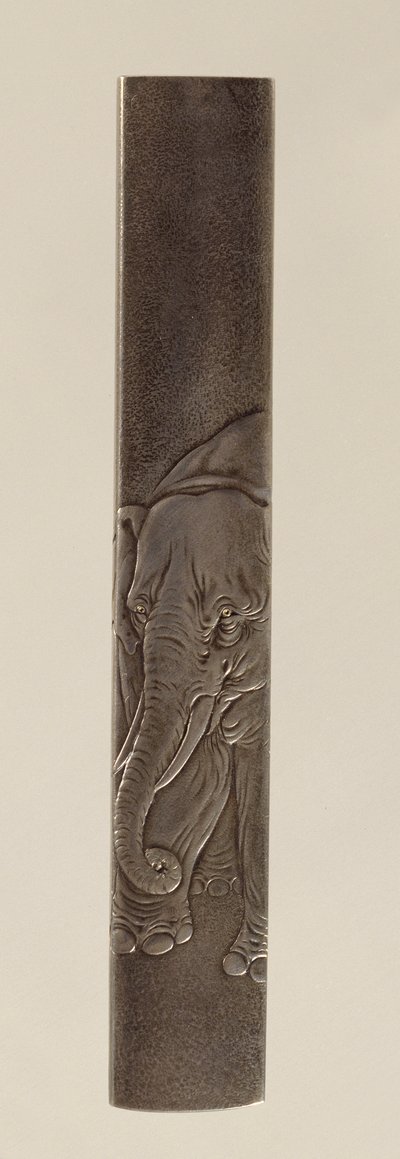 Accesorio de espada, período Edo 1615-1868 (bronce incrustado) de Japanese School