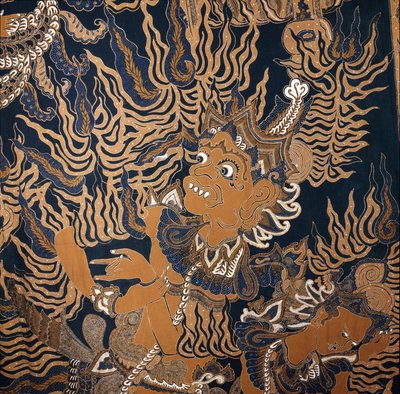 Batik javanés con un monstruo de School Javanese