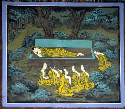 Buda y sus estudiantes. Fresco en el Templo Yongju, región de Suwon, Corea. de School Korean