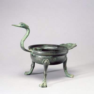 Trípode con asa en forma de cabeza de pato, Reino de Paekche, siglo VI-VII de School Korean