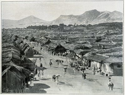 Vista de la calle principal de Seúl, capital de Corea en el siglo XIX de School Korean