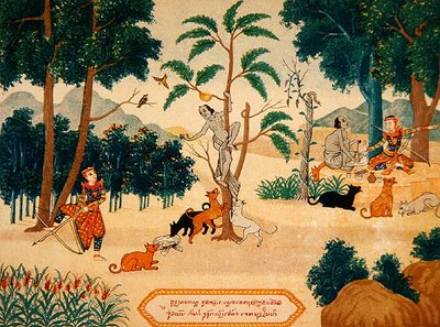 Ilustraciones de historias budistas, c.1920 de School Laotian