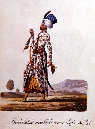 Sultán, del álbum de trajes turcos, finales del siglo XVIII de School Levantine