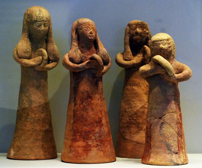 Jugadores de pandereta, de Achziv, norte de Israel, siglo VIII-VII a.C. (cerámica) de School Levantine