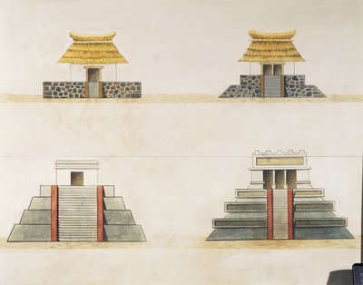 Reconstrucción histórica de edificios en Tenochtitlán de School Mexican