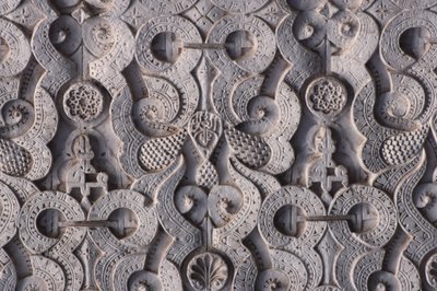 (detalle) de una pared, construida por los Saadíes en 1565 de School Moroccan
