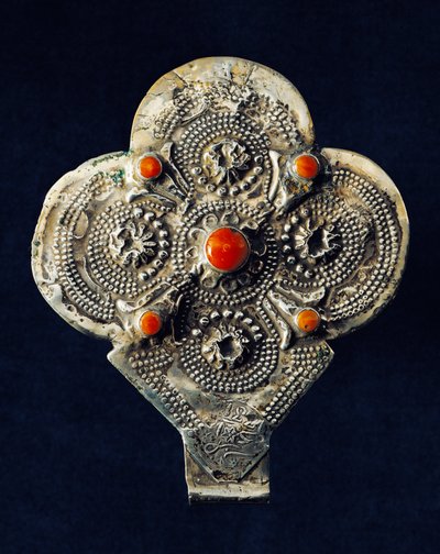 Colgante de plata repujada y coral, Marruecos de School Moroccan