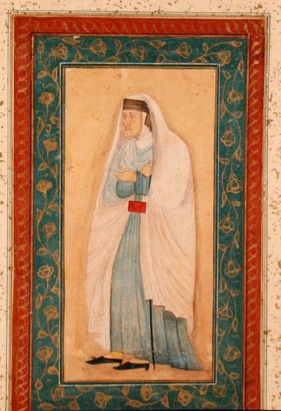 Una anciana con vestido occidental, del Gran Álbum Clive, c.1760 de School Mughal