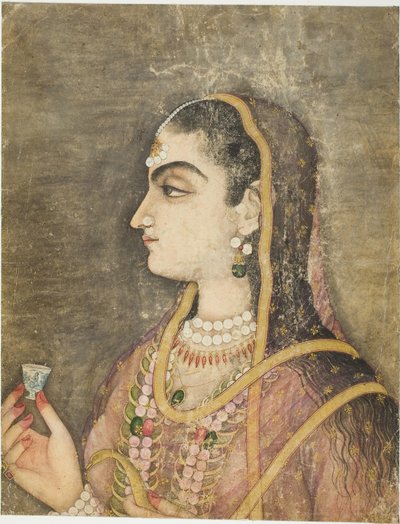 Retrato de una princesa de School Mughal