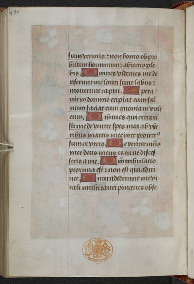 Reyes 9, f.232v, Libro de Horas, Uso de Sarum ("Libro de Horas de Ana Bolena") (vitela) de School Netherlandish