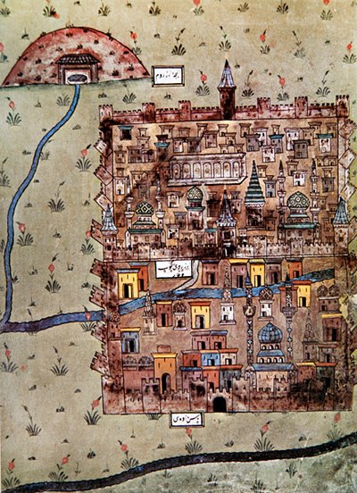 Mapa de Erzerum, Turquía c.1600 de School Ottoman