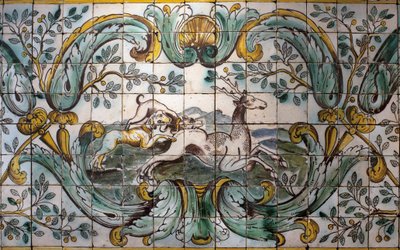 Perros cazando un ciervo (detalle) de School Portuguese